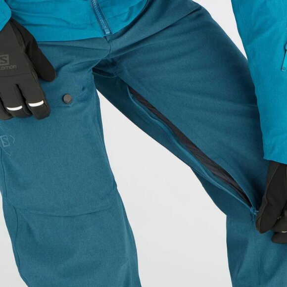 SALOMON UNTRACKED MENS SKI PANTS LARGE BLUE/HEATHER EXCELLENT CONDITION - Picture 9 of 10